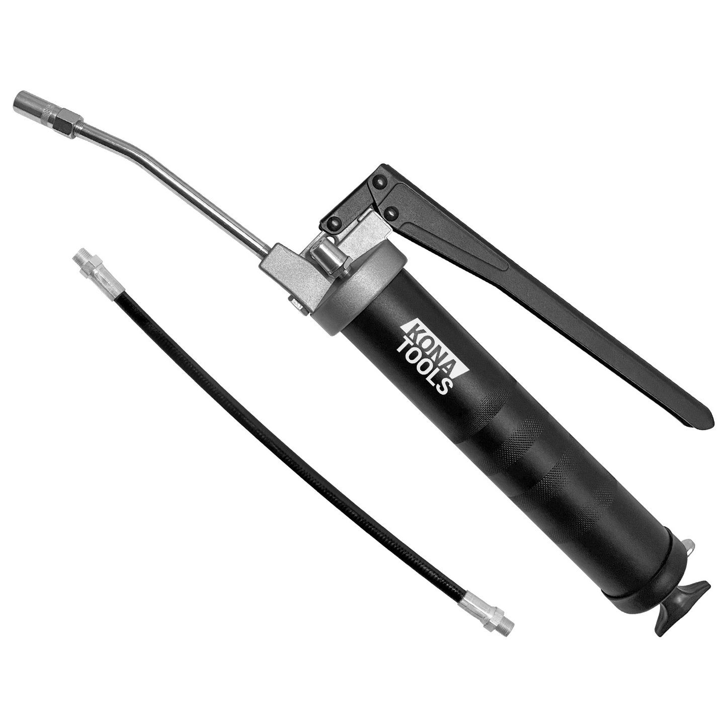 Lever Action Grease Gun: High Pressure, 10,000 PSI, 12in Nylon Hose Kit