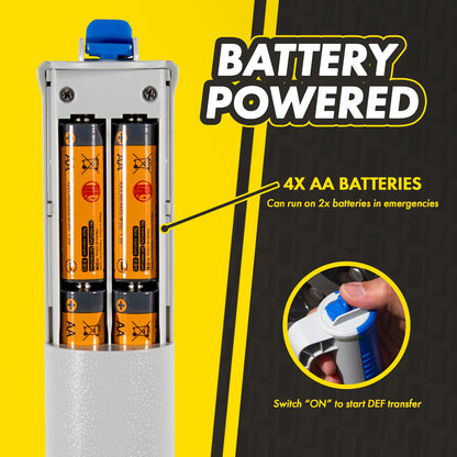 KTDEF01 DEF Battery Pump: 3.2 GPM, Narrow Outlet, Manual Nozzle, 51in Hose