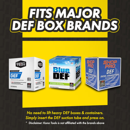 KTDEF01 DEF Battery Pump: 3.2 GPM, Narrow Outlet, Manual Nozzle, 51in Hose