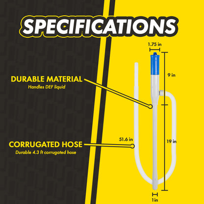 KTDEF01 DEF Battery Pump: 3.2 GPM, Narrow Outlet, Manual Nozzle, 51in Hose