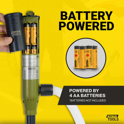 KTEP01 Portable Fuel Pump 3.2 GPM: Battery Powered, 19in Tube, 51in Hose