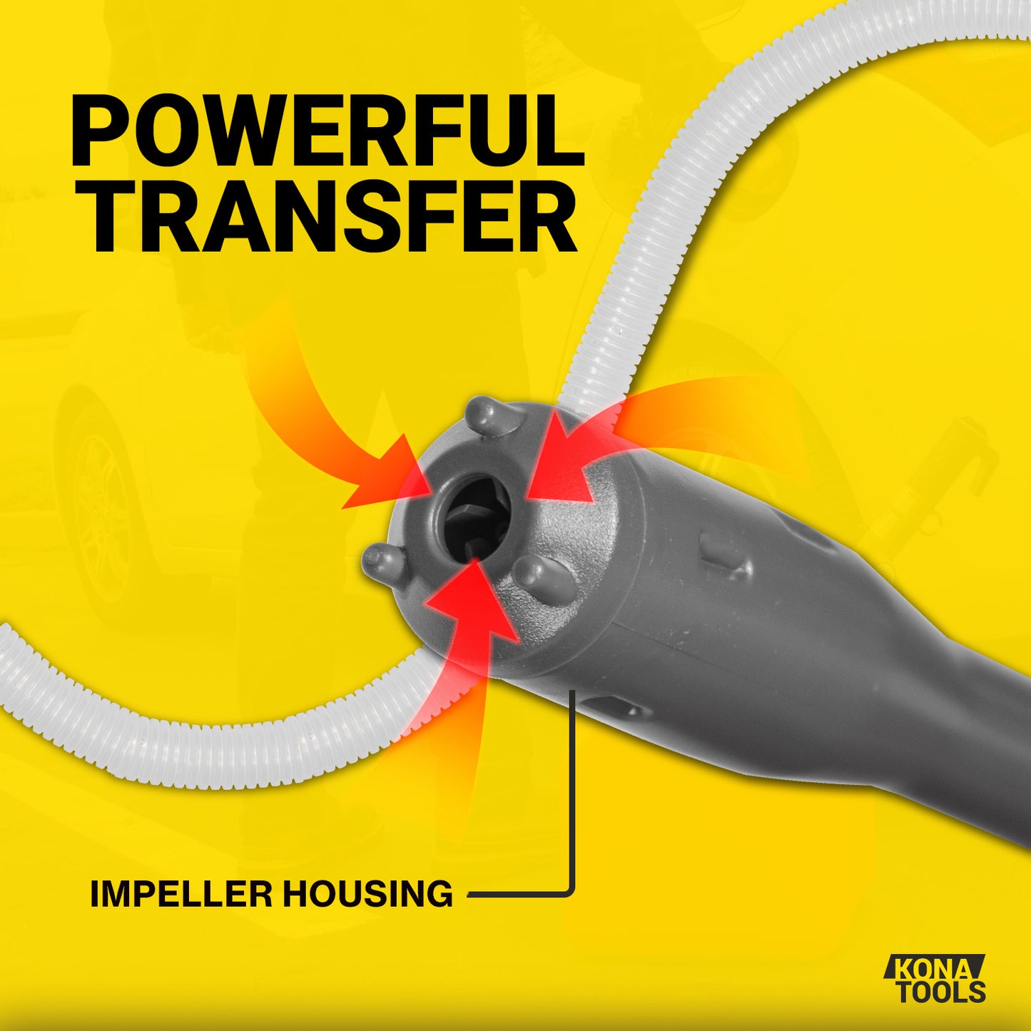 KTEP01 Portable Fuel Pump 3.2 GPM: Battery Powered, 19in Tube, 51in Hose