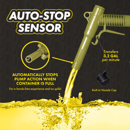 KTEP01AUTOUSB Auto Stop Transfer Pump: 3.2 GPM, Battery or USB-C Powered