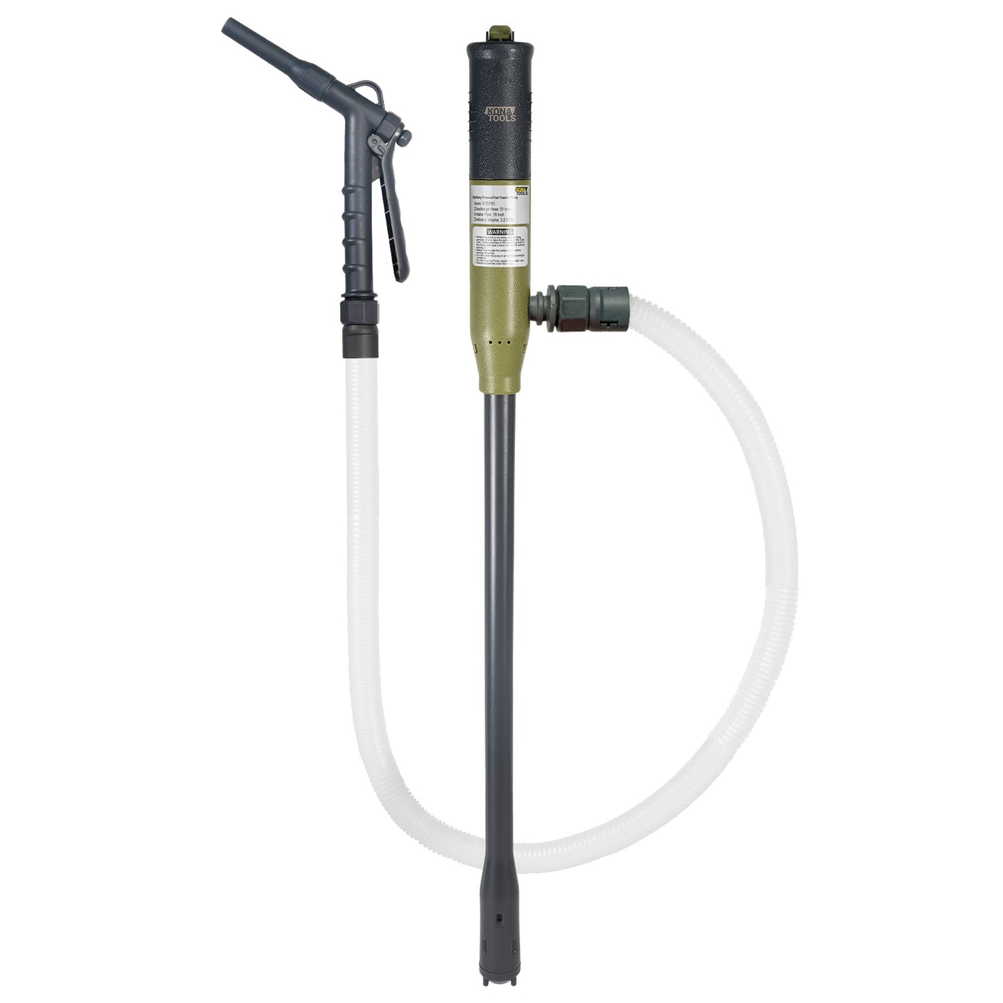 KTEP01M Portable Fuel Pump: 3.2 GPM 51" Hose, Flow Control