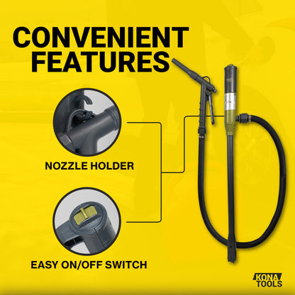 KTEP01MR Battery Powered Fuel Pump 3.2 GPM: Rubber Hose, Flow Control