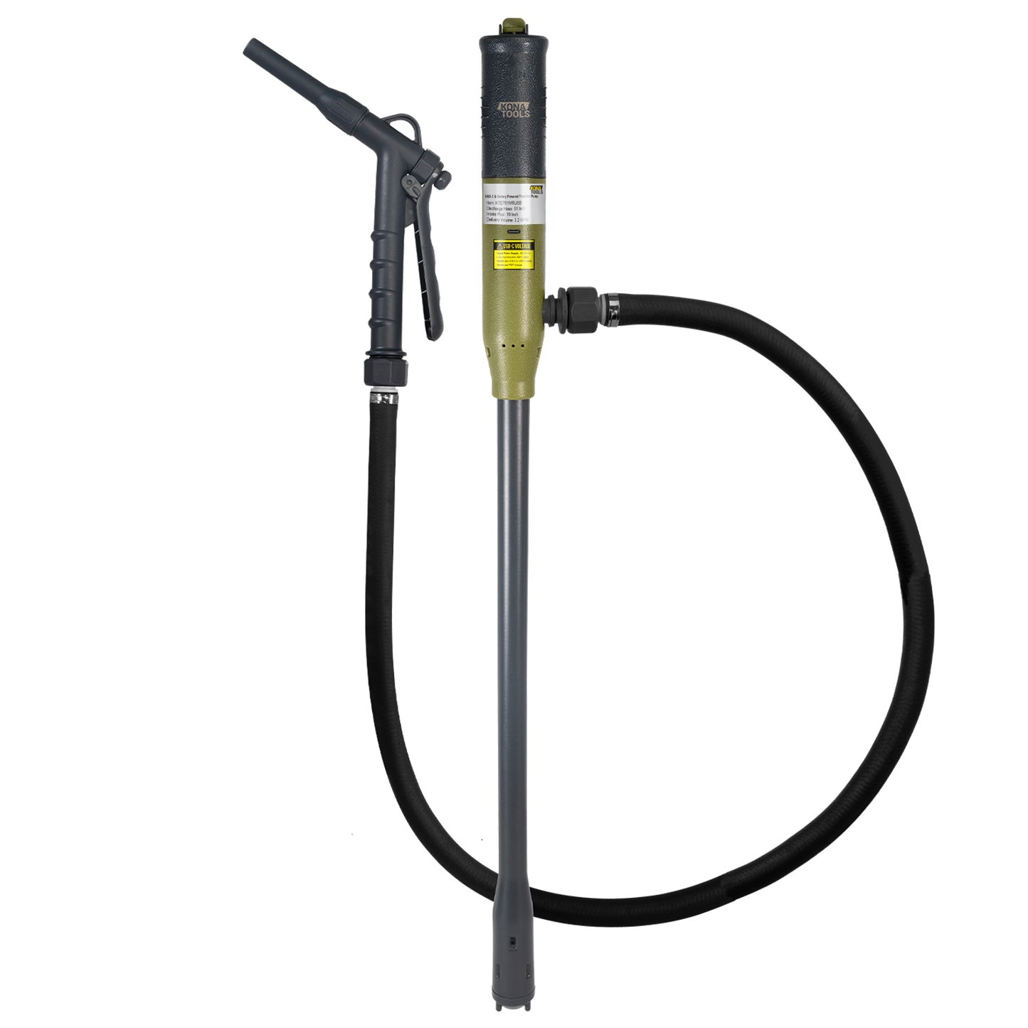KTEP01MRUSB Dual Power Fuel Transfer Pump: 3.2 GPM Rubber Hose Heavy Duty
