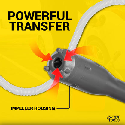 KTEP01MUSB Dual Power Fuel Pump: 3.2 GPM, Safety Nozzle, 4.3ft Hose