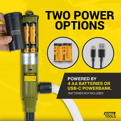 KTEP01USB Fuel Transfer Pump: USB-C Powered 3.2 GPM 51in Hose