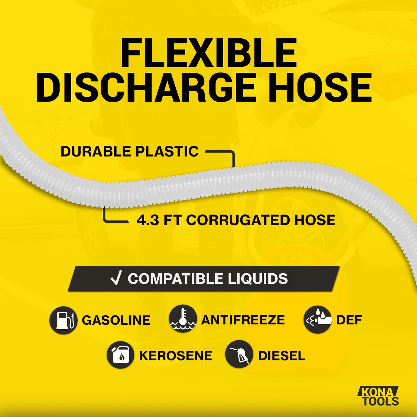 KTEP01USB Fuel Transfer Pump: USB-C Powered 3.2 GPM 51in Hose