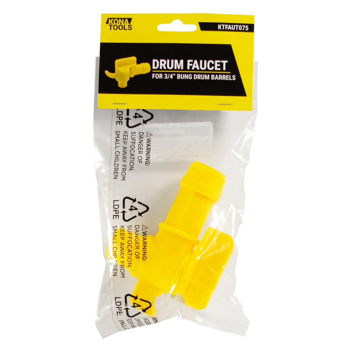 KTFAUT075 3/4in Male Drum Faucet: Polyethylene with EPDM Gasket