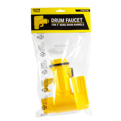 KTFAUT200 2in Drum Faucet (NPT Male): Polyethylene, Lockable, Bucket Hanger