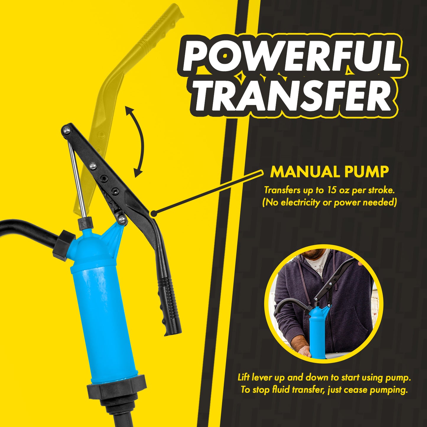 KTLV03 Lever Action Drum Pump: Adjustable Flow, 15–55 Gallon Drums