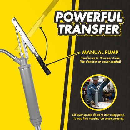 KTLV05 Lever Drum Pump: Aluminum Head, Garden Hose Thread, 15–55 Gallon Oil Pump
