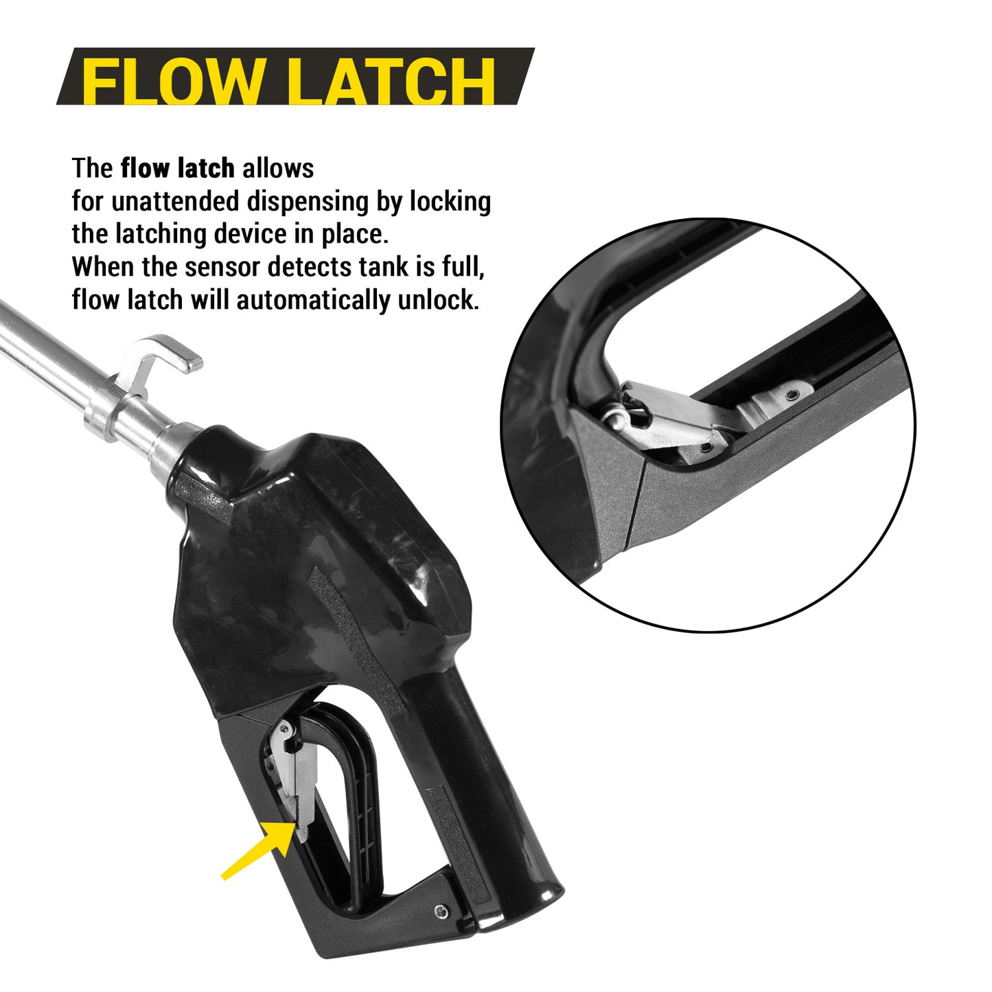 KTNZLB075S 3/4in NPT Dual Power Fuel Nozzle: 15.87 GPM, 7in Straight Spout