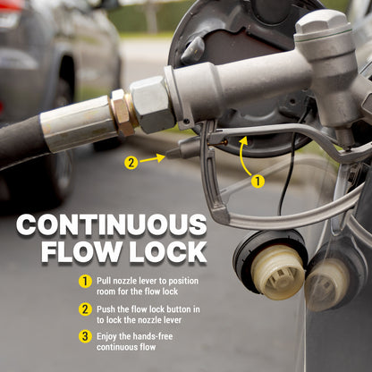 KTNZLW100 1in NPT Manual Fuel Nozzle: High-Flow 20 GPM Swivel Spout
