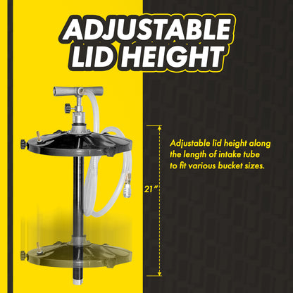 KTSE01 Manual Tire Sealant Bucket Pump: For 5–6.5 Gallon Drums with 5ft Hose