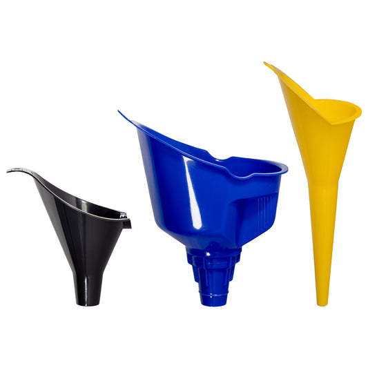 3-Piece Funnel Set: Multi-Size Nozzles for Oil & Fluids