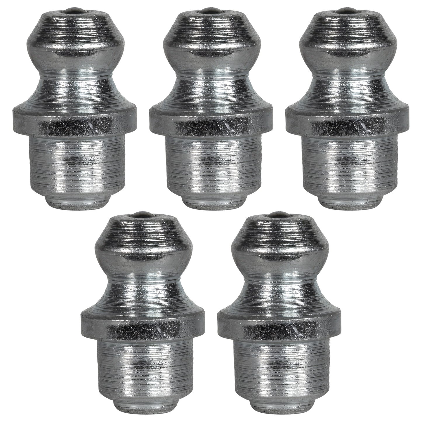 3/16in Drive-Type Grease Fittings: 1,000 PSI, Galvanized Steel (5-Pack)