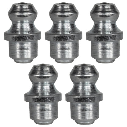 3/16in Drive-Type Grease Fittings: 1,000 PSI, Galvanized Steel (5-Pack)