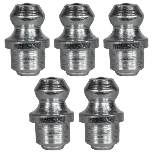 3/16in Drive-Type Grease Fittings: 1,000 PSI, Galvanized Steel (5-Pack)